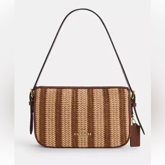 Coach Handbags - 🤎Coach NWT Brown Woven Kailey Shoulder Bag with gold hardware